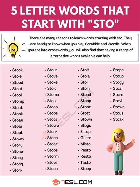 5 letter words start with sto|All 5